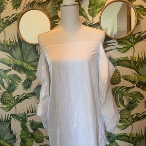 Off the shoulder simple dress with detached sleeve